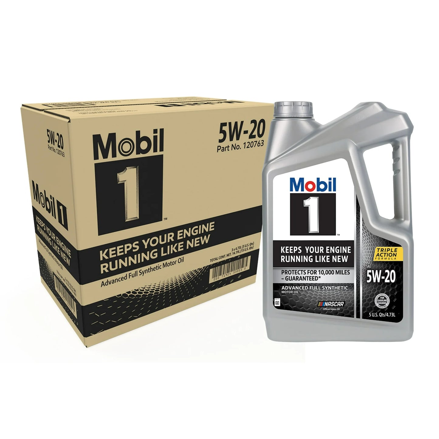 Mobil 1 Full Synthetic 5W-20, 5 Quart (Pack of 3)