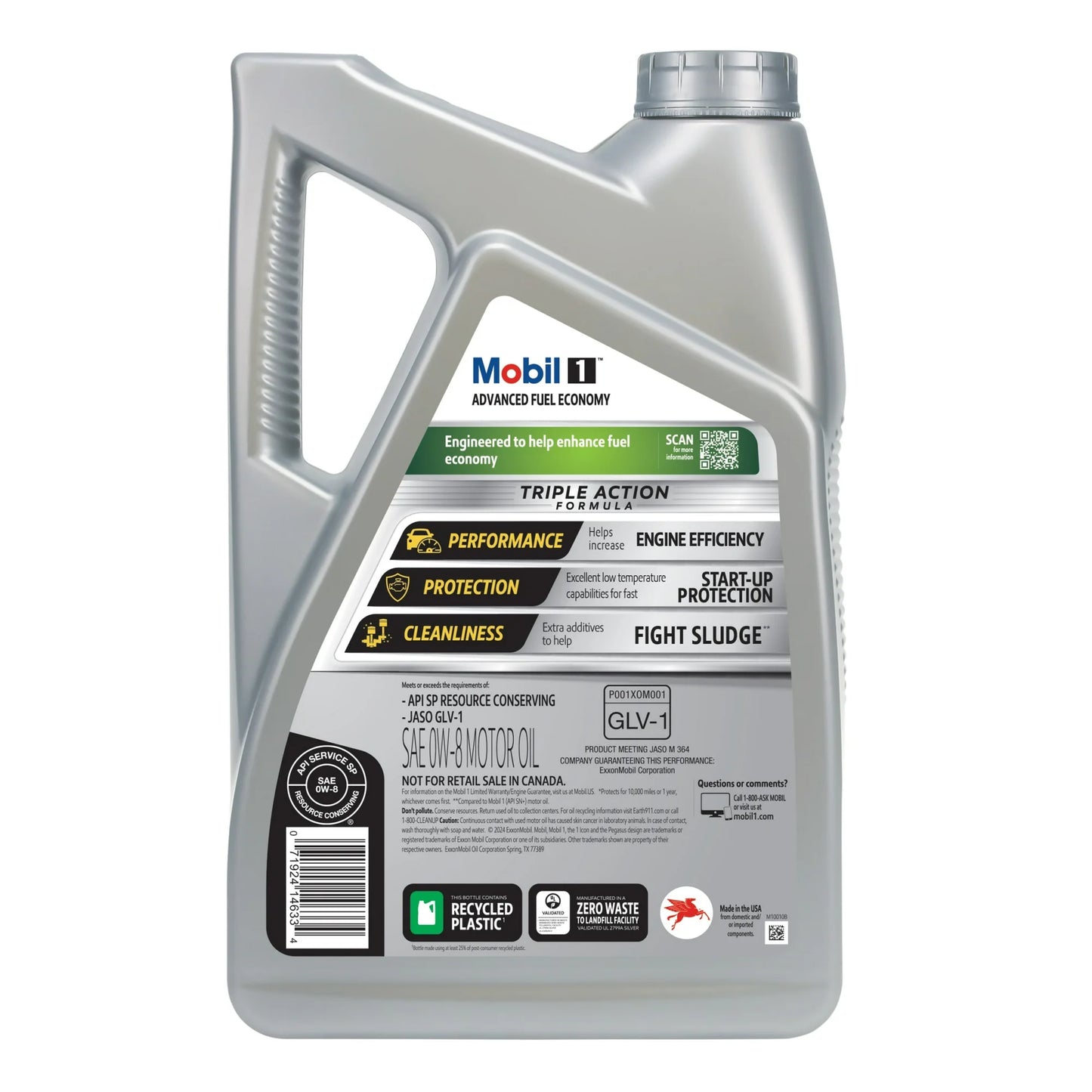 Mobil 1 Full Synthetic 0W-8, 5 Qts