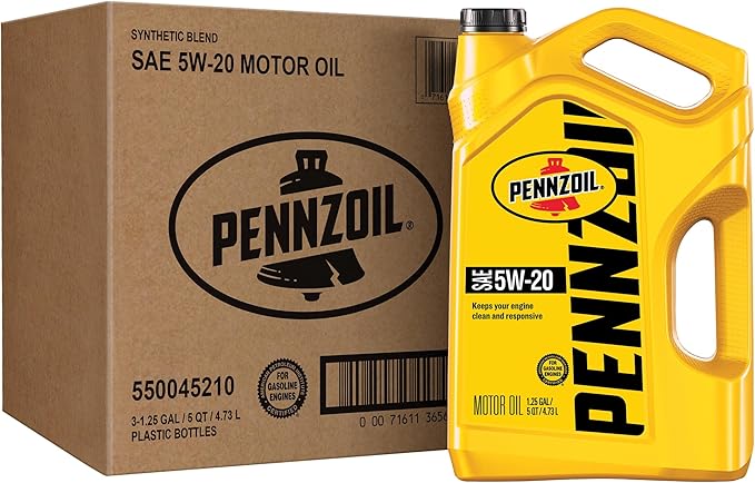 Pennzoil 5W20 Motor Oil, 5 Qts