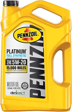 Pennzoil 5W20 Motor Oil, 5 Qts